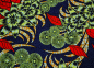 Preview: Afrika Stoff - Waxprint - Afrikanisches Blumen Muster